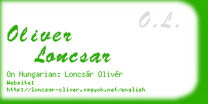oliver loncsar business card